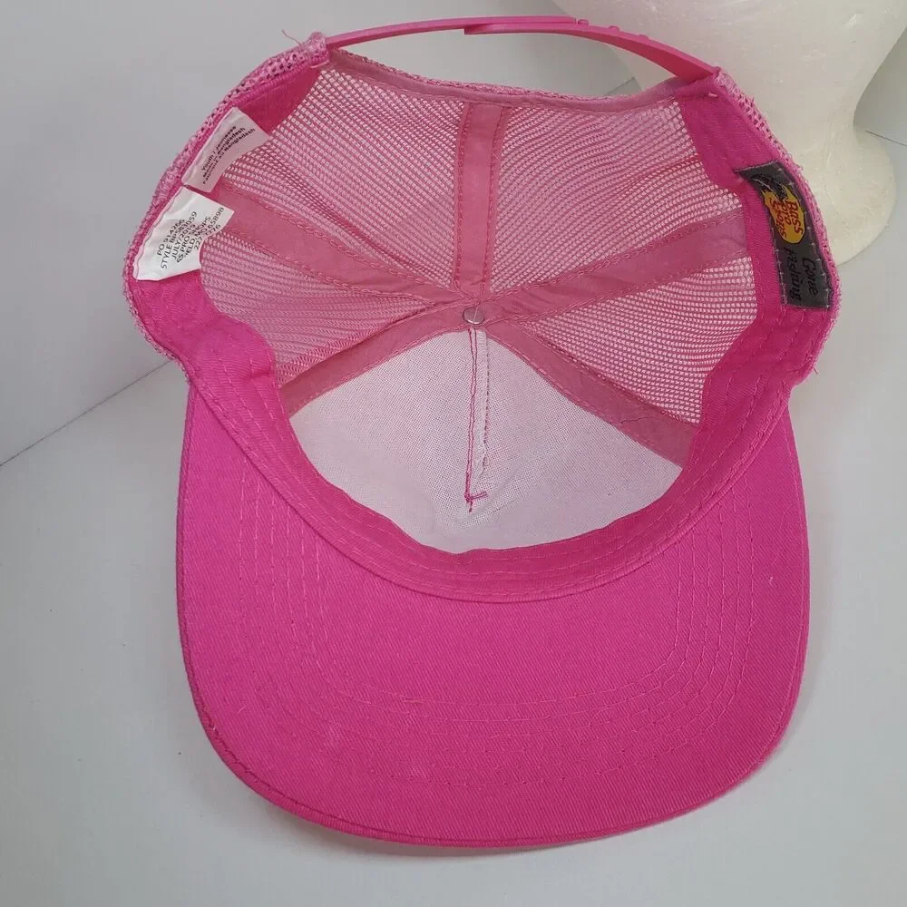 Bass Pro Shops Girls Pink Hat Outdoor Fishing Baseball Trucker Mesh Cap SnapBack